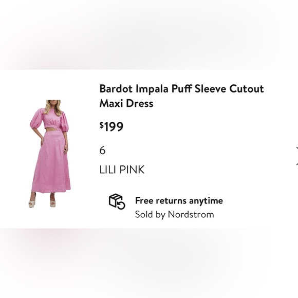 Bardot Pink Maxi Dress - Picture 2 of 4